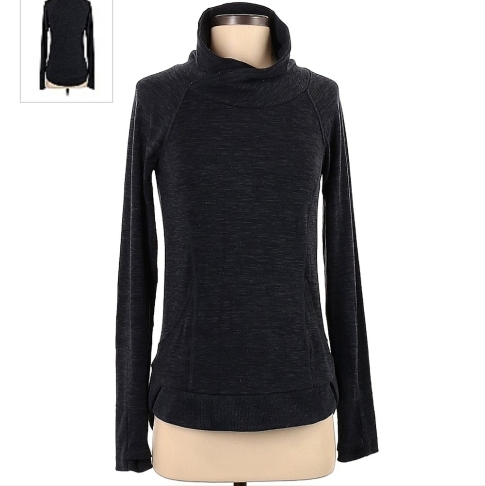 Athleta Techie Sweat Track Pullover Cowl Neck Sweatshirt Sweater Women's XXS EUC